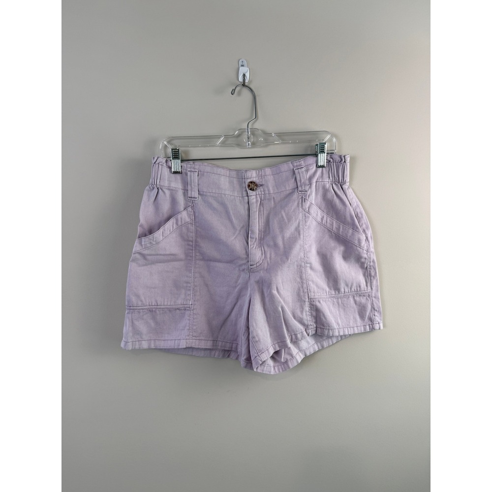 Old Navy Utility Shorts Womens Medium Purple High Waisted Cotton Twill Lavender